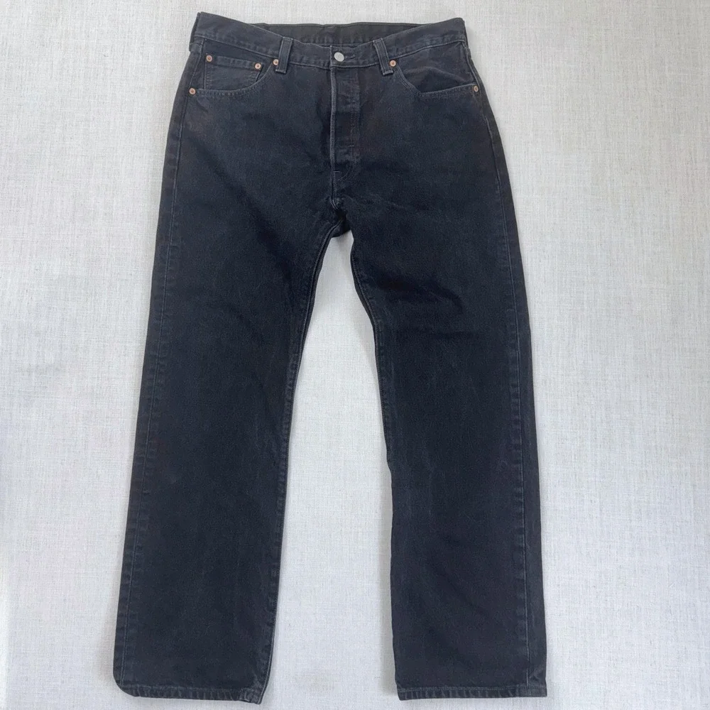 Levi's 501‎ Original Fit Black Jeans Men's 36x32 Button Fly 100% Cotton
